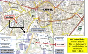 Plan d'accès à l'Agence de Lunel